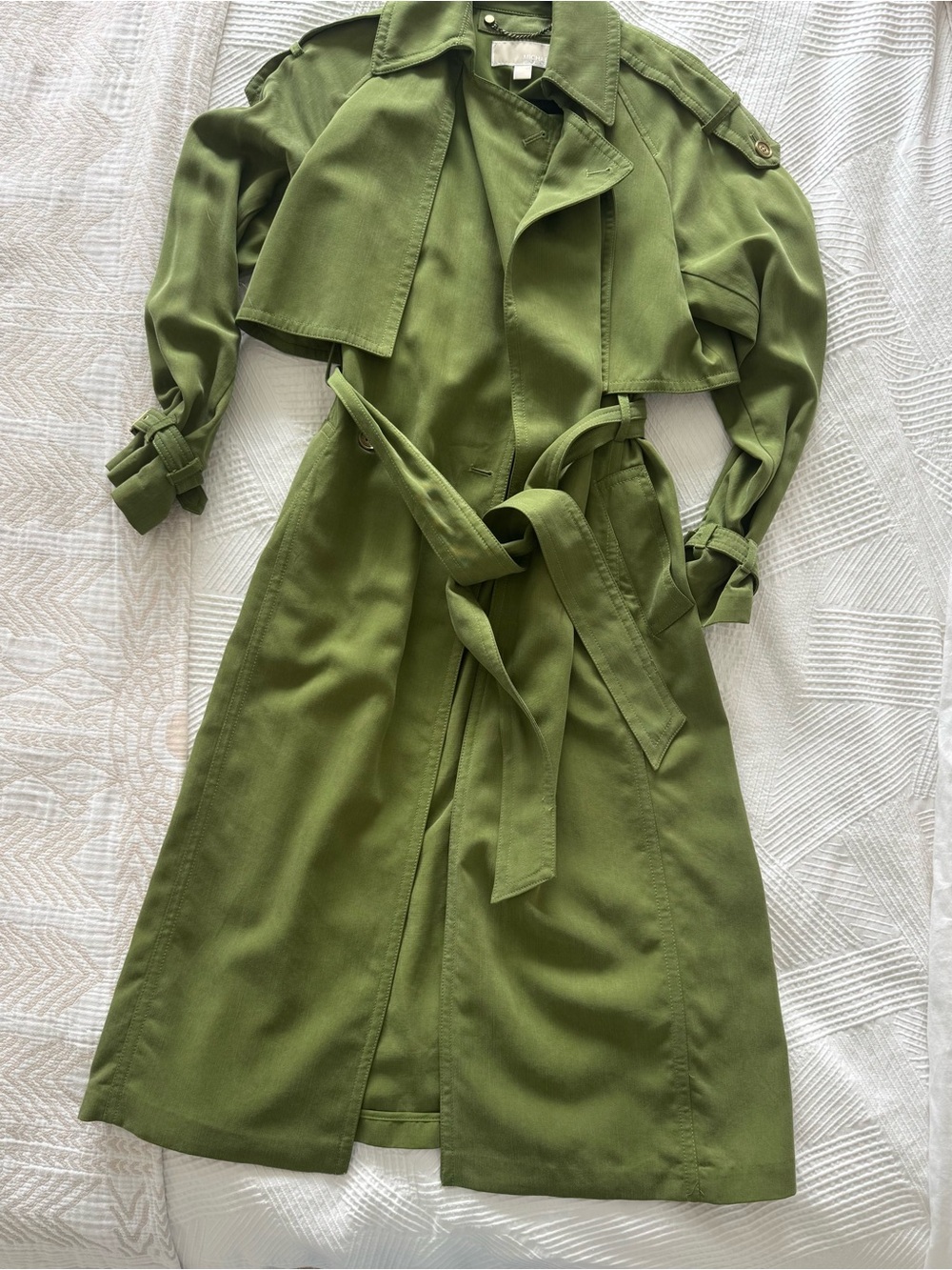 Michael Kors Olive Green Lyocell Trench Coat | Excellent Condition  XS
